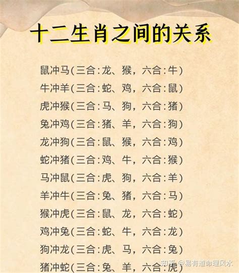 12生肖相沖|12 生肖配對的三合，六合，沖六，守衛保護六